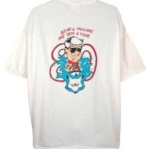 Vintage Silver Fox Watersports T Shirt Mens Size 3XL White Y2K Watercraft